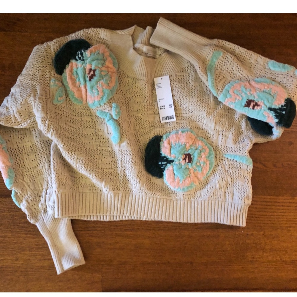 Free people chenille cropped sweater small
